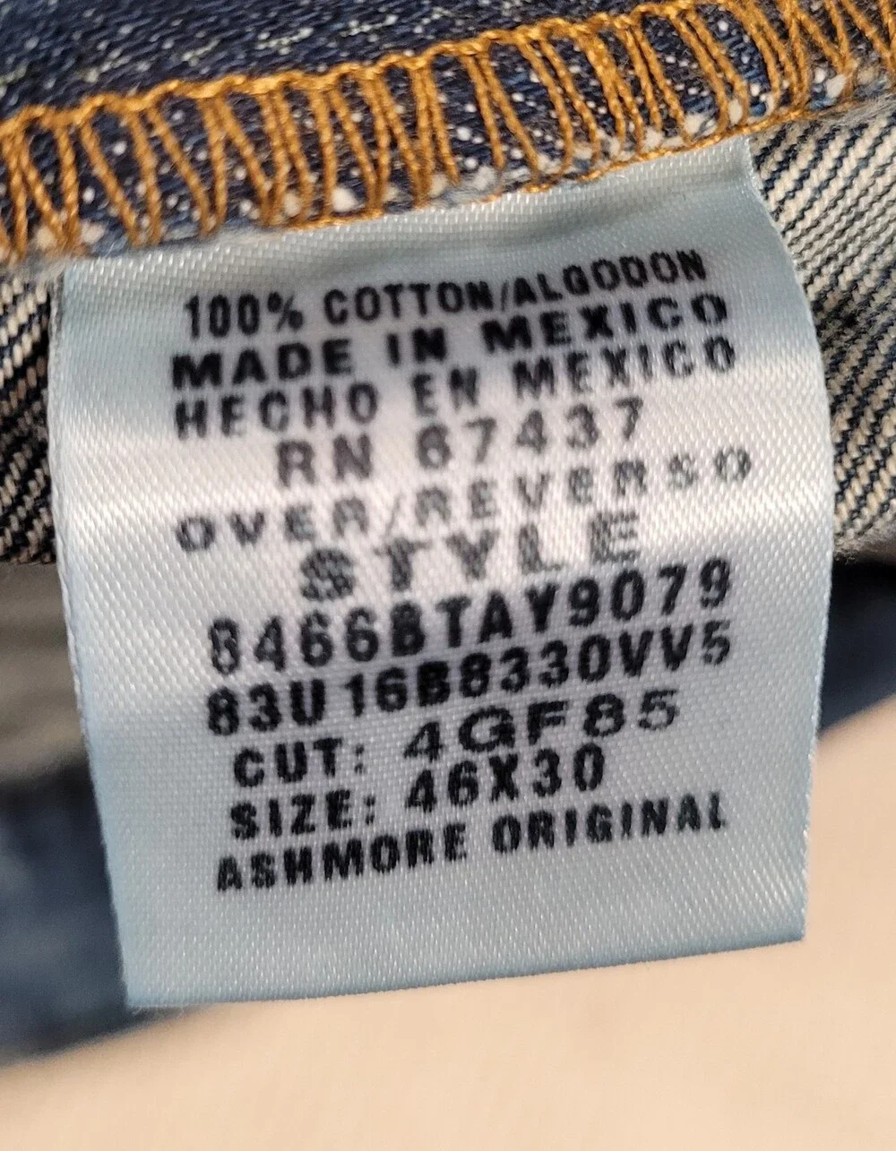 Polo Jeans Company Jeans Mens 46x30(44/29) Blue Ashmore OG Straight Leg RL Denim